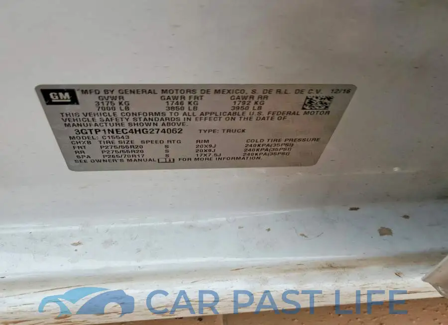 3GTP1NEC4HG274062# 12