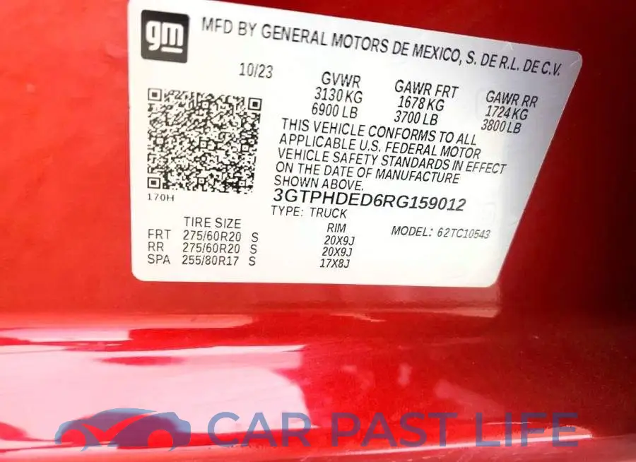 3GTPHDED6RG159012# 12