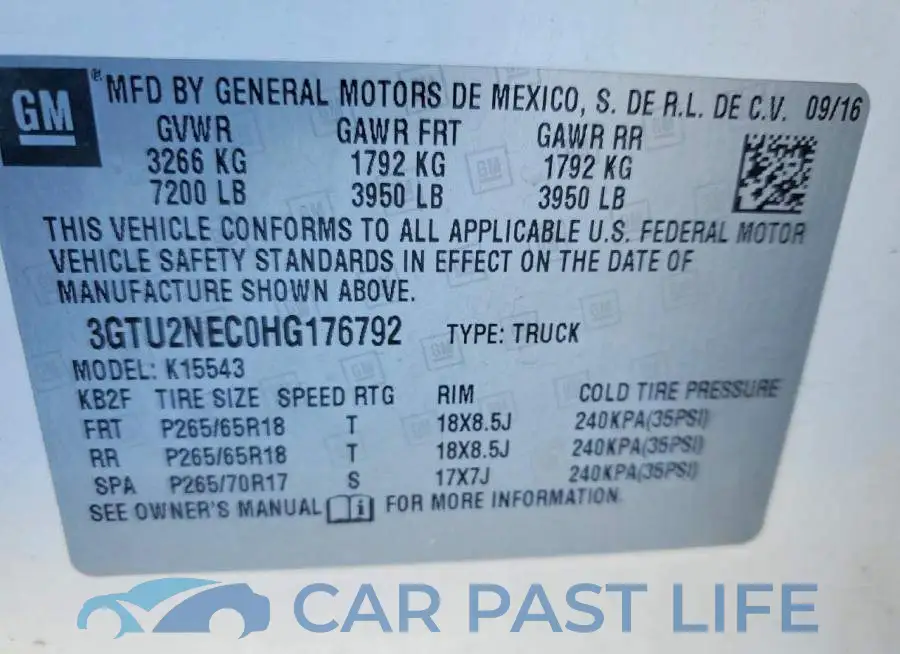 3GTU2NEC0HG176792# 12