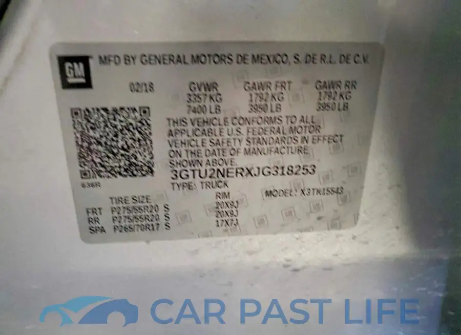 3GTU2NERXJG318253# 12