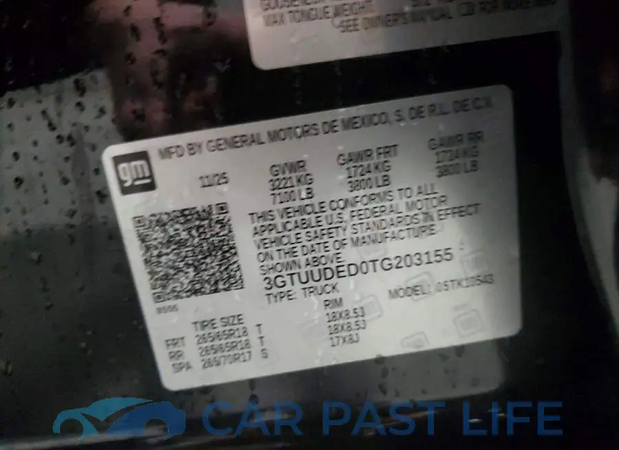 3GTUUDED0TG203155# 12