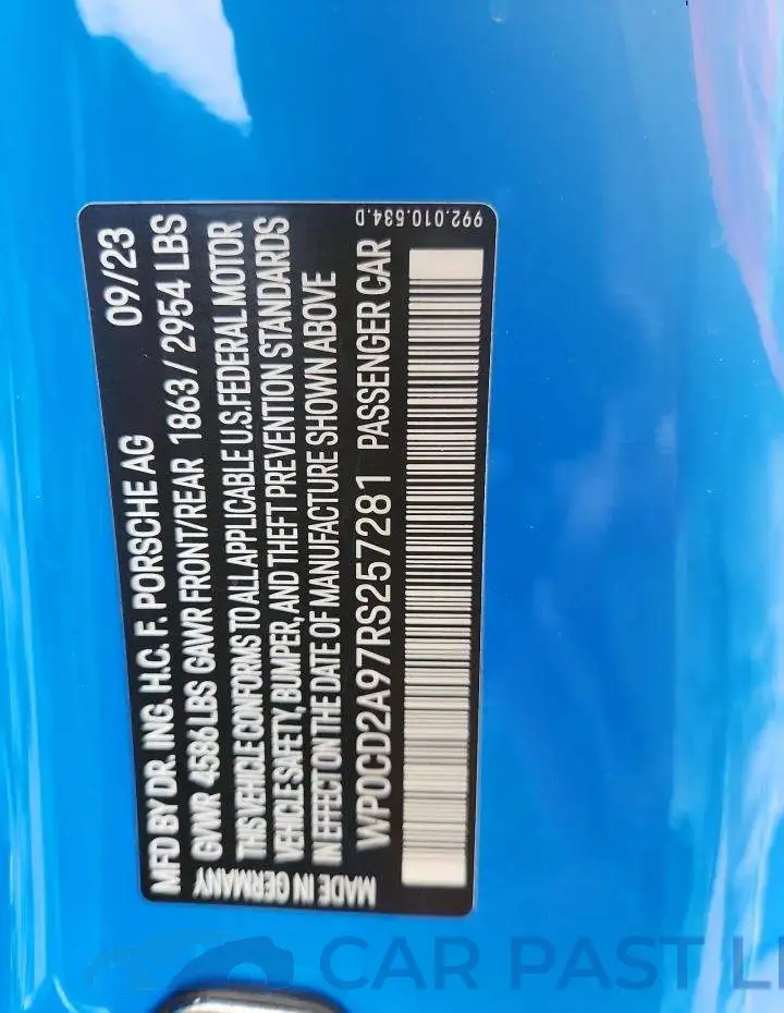 WP0CD2A97RS257281# 13