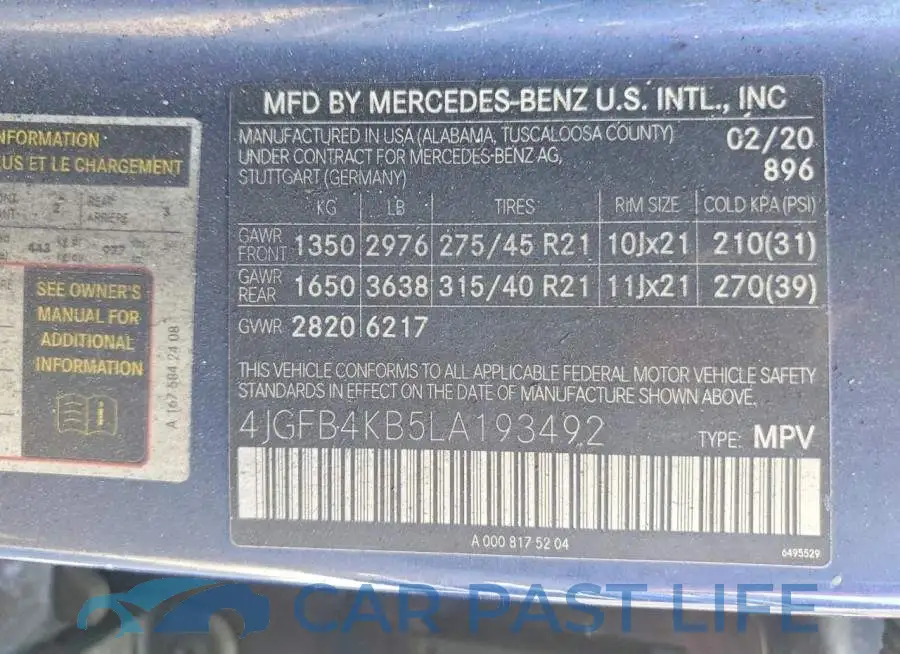 4JGFB4KB5LA193492# 12