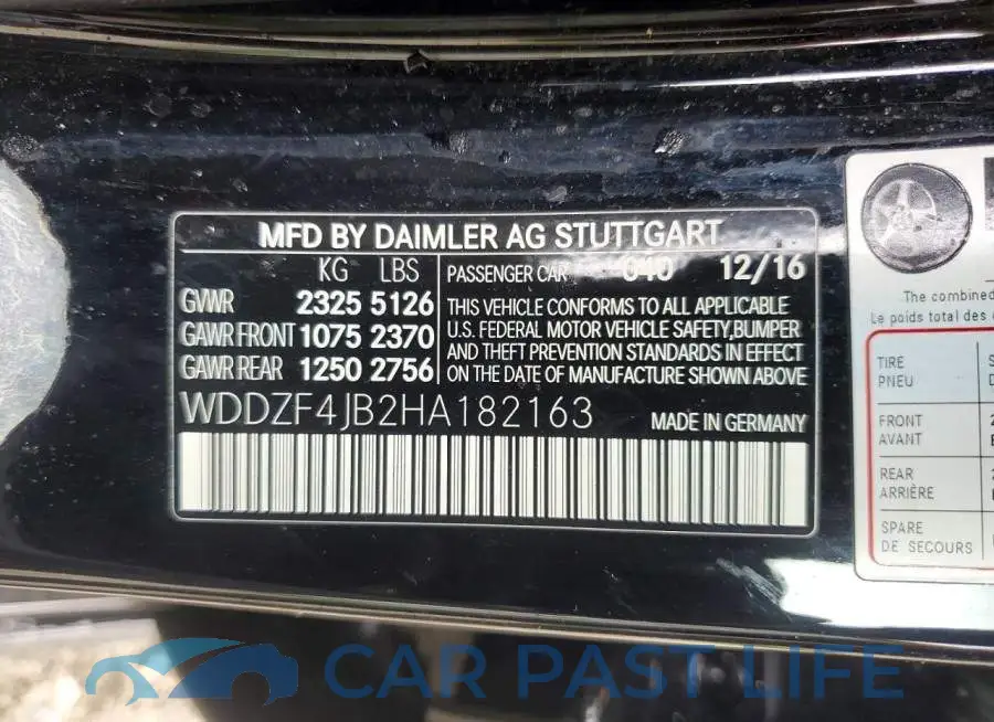 WDDZF4JB2HA182163# 12