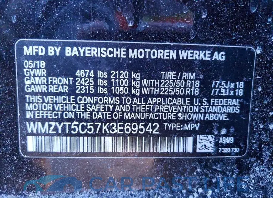 WMZYT5C57K3E69542# 12