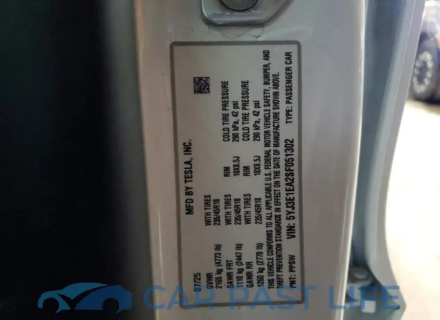 5YJ3E1EA2SF051302# 13