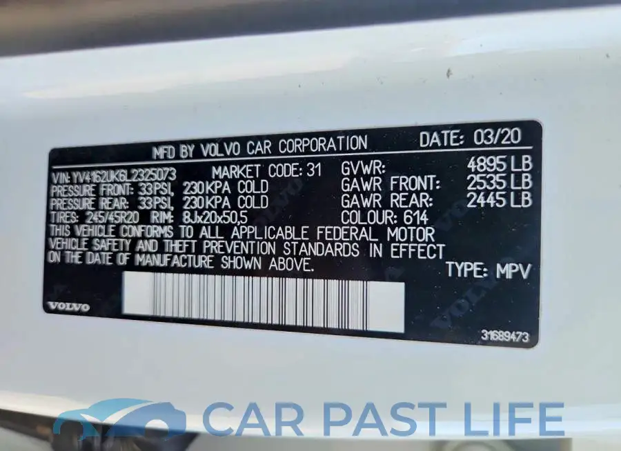 YV4162UK6L2325073# 13