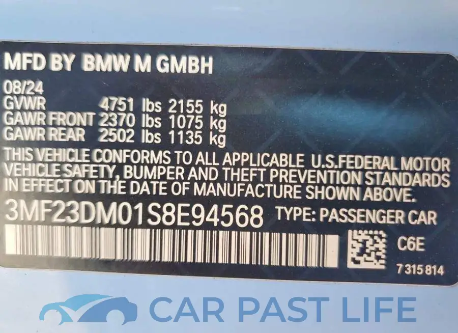 3MF23DM01S8E94568# 12