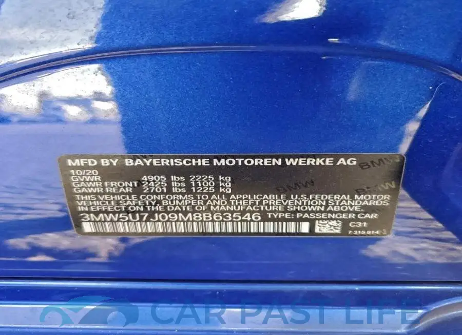 3MW5U7J09M8B63546# 13