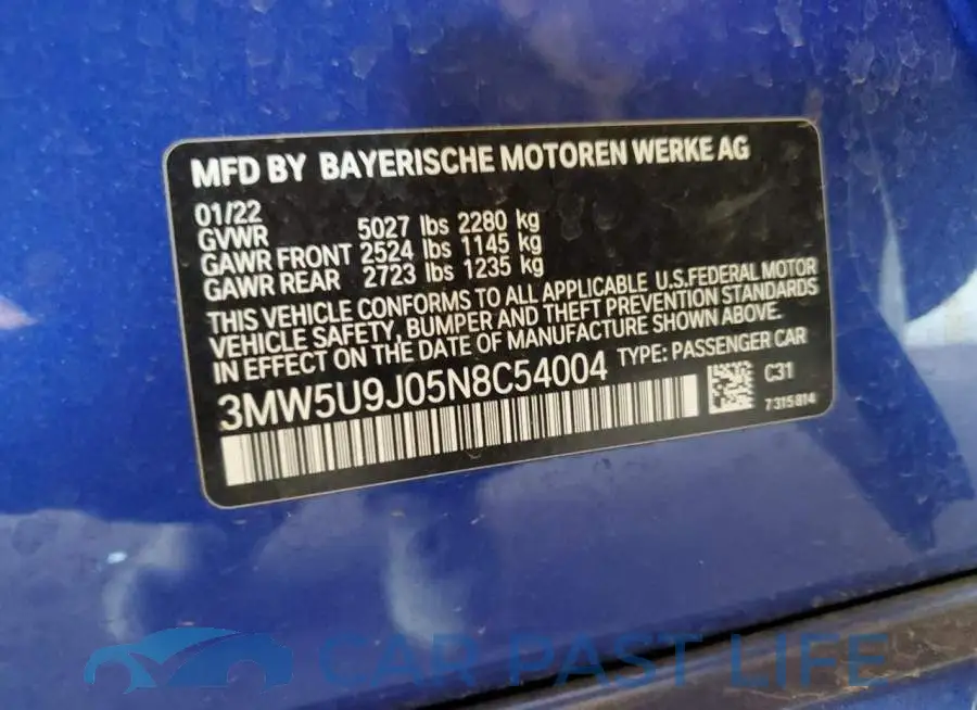 3MW5U9J05N8C54004# 12