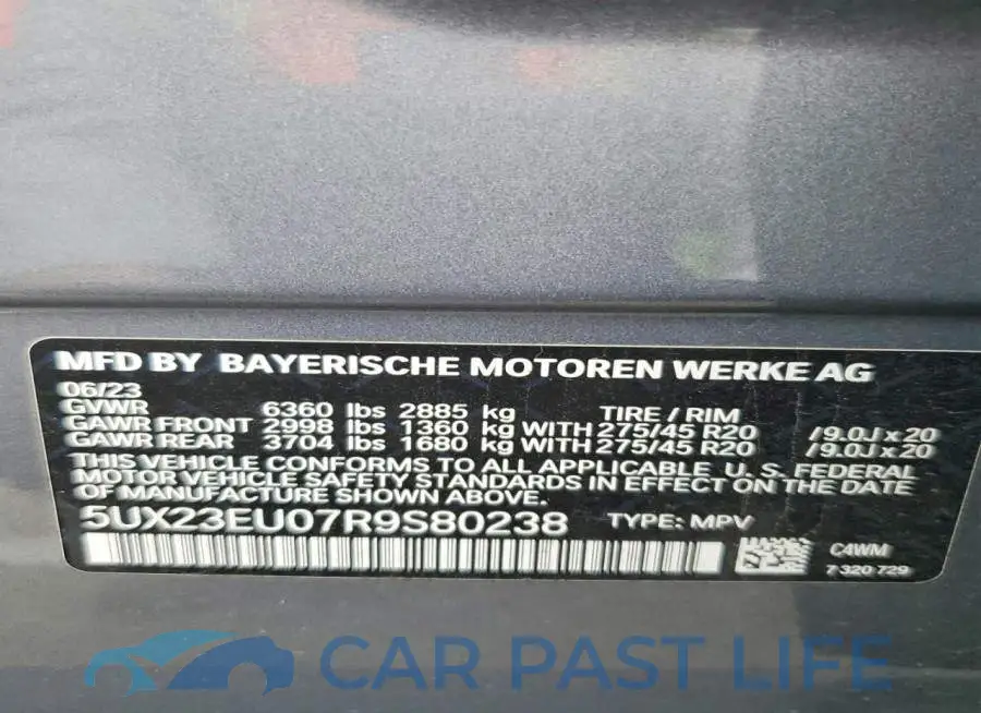 5UX23EU07R9S80238# 12