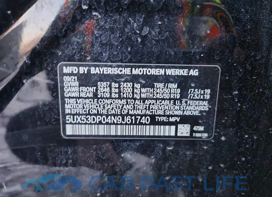 5UX53DP04N9J61740# 12