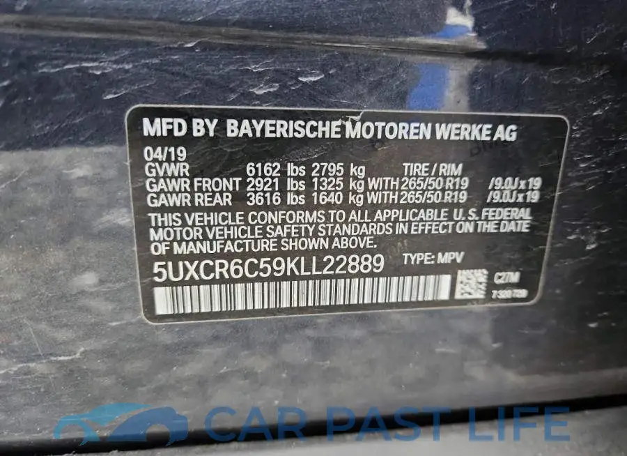 5UXCR6C59KLL22889# 13