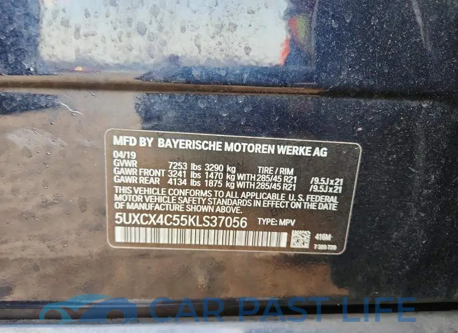 5UXCX4C55KLS37056# 13