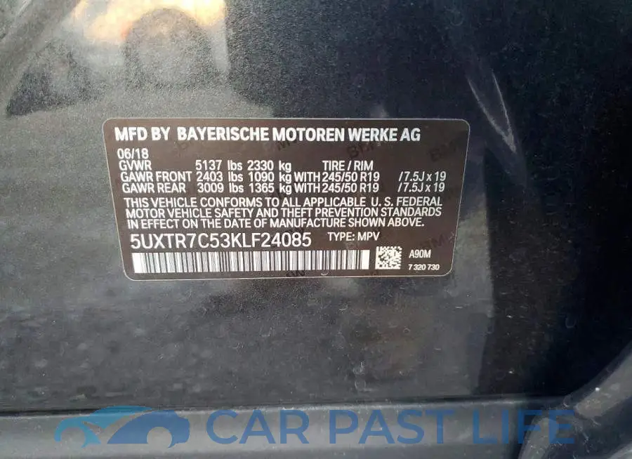 5UXTR7C53KLF24085# 12