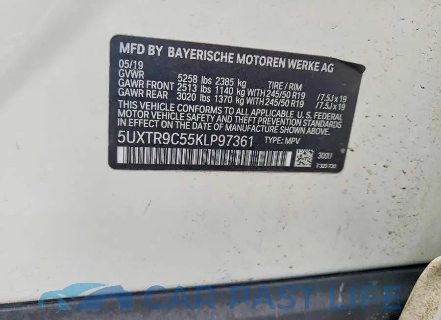 5UXTR9C55KLP97361# 12
