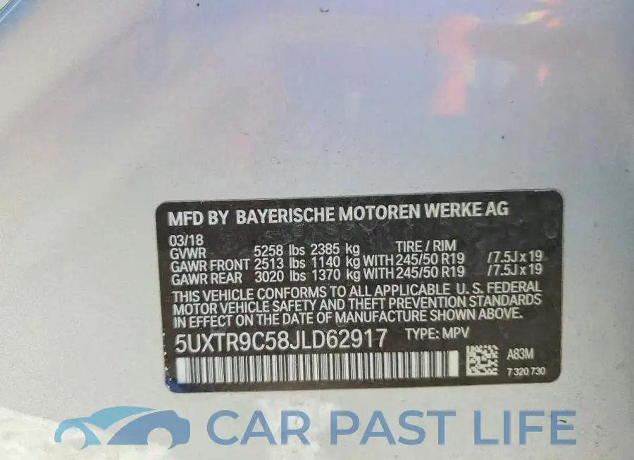 5UXTR9C58JLD62917# 13