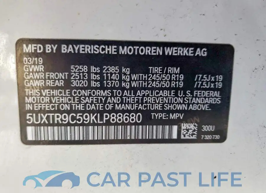 5UXTR9C59KLP88680# 14