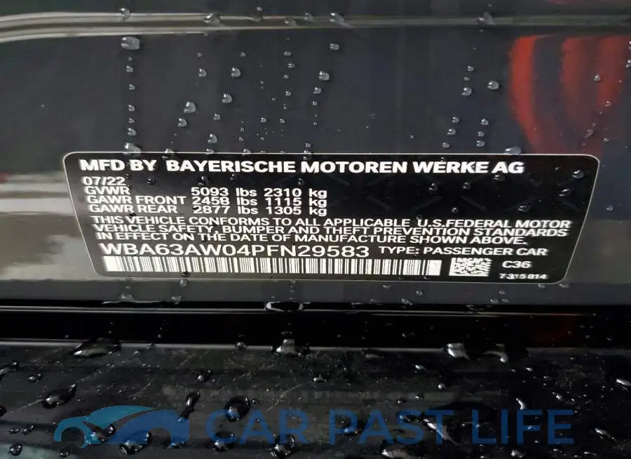 WBA63AW04PFN29583# 12