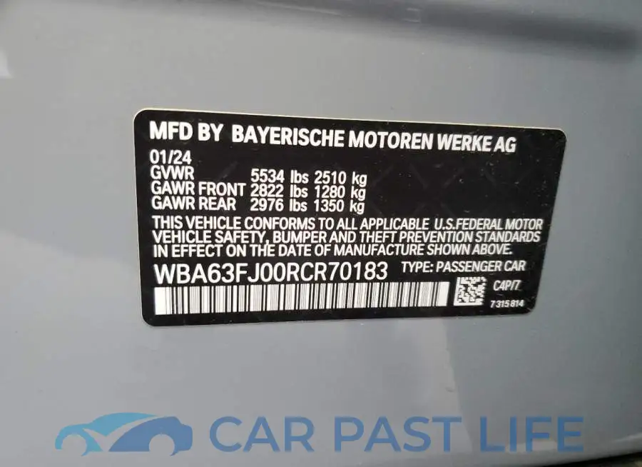 WBA63FJ00RCR70183# 13