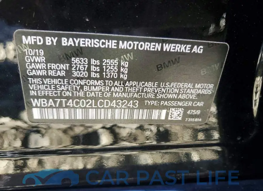 WBA7T4C02LCD43243# 12