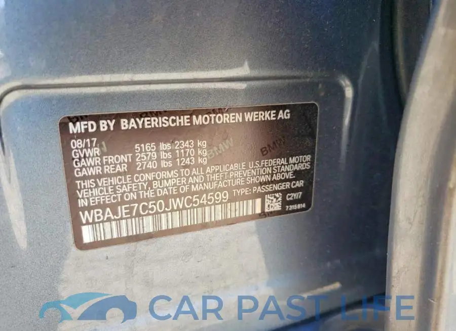 WBAJE7C50JWC54599# 13
