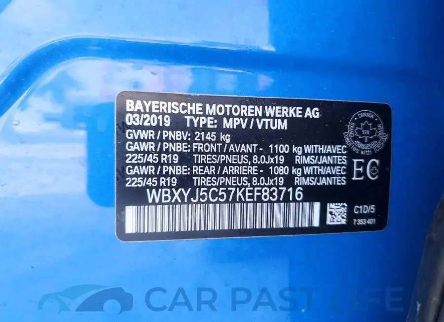 WBXYJ5C57KEF83716# 12
