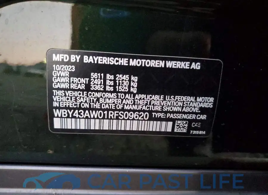 WBY43AW01RFS09620# 12
