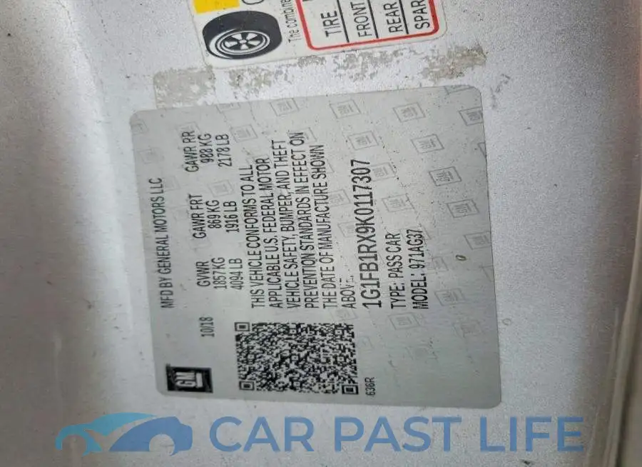 1G1FB1RX9K0117307# 12