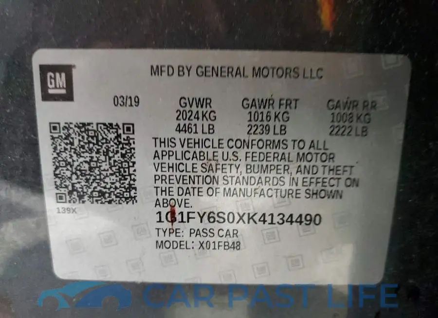 1G1FY6S0XK4134490# 12