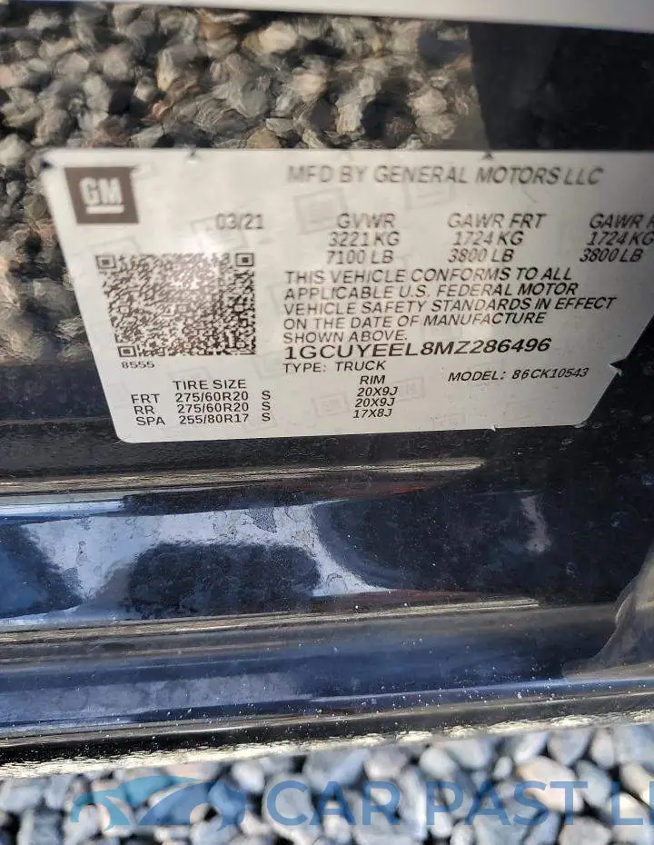 1GCUYEEL8MZ286496# 12