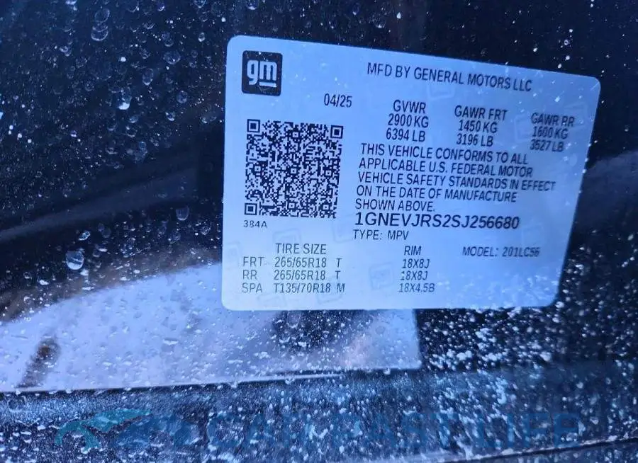 1GNEVJRS2SJ256680# 14