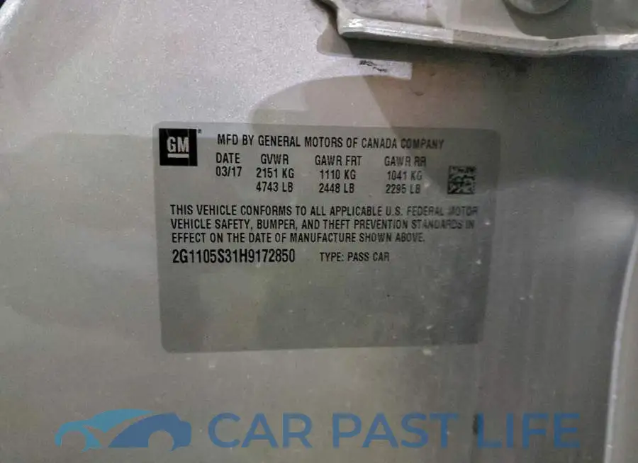 2G1105S31H9172850# 13