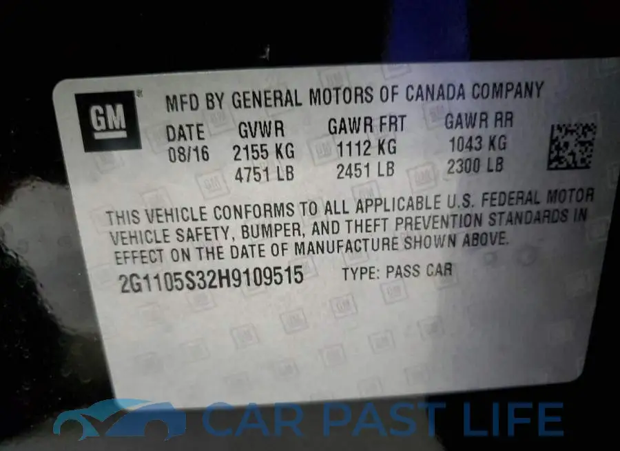 2G1105S32H9109515# 12