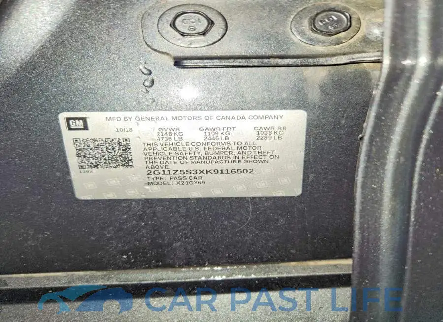 2G11Z5S3XK9116502# 12