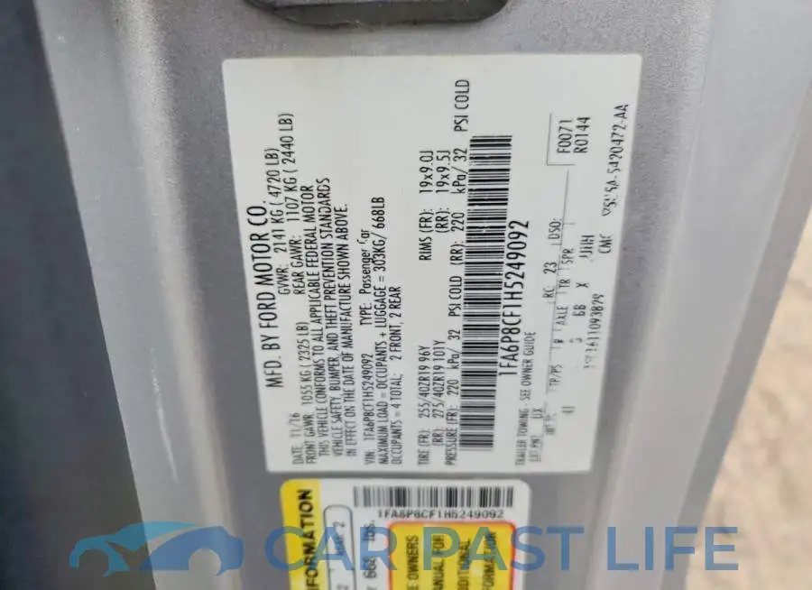 1FA6P8CF1H5249092# 12