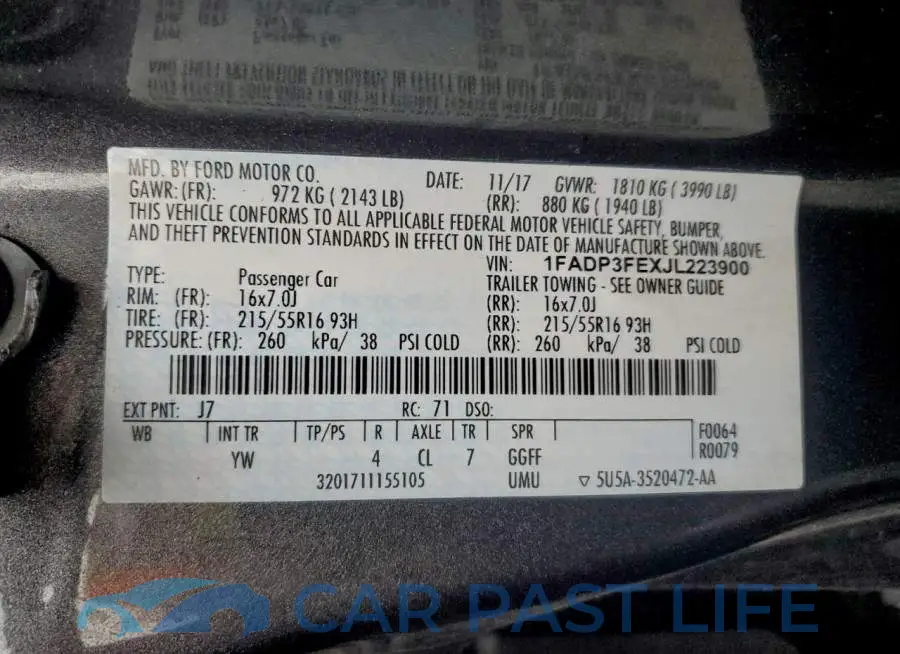1FADP3FEXJL223900# 12