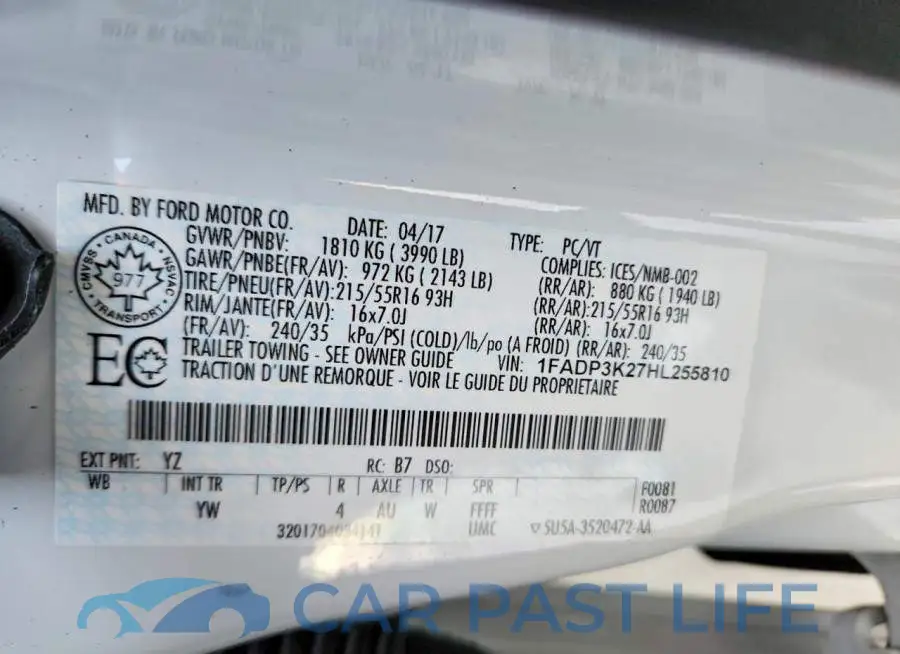 1FADP3K27HL255810# 12
