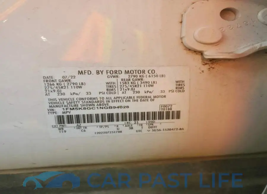 1FM5K8GC1NGB94028# 14