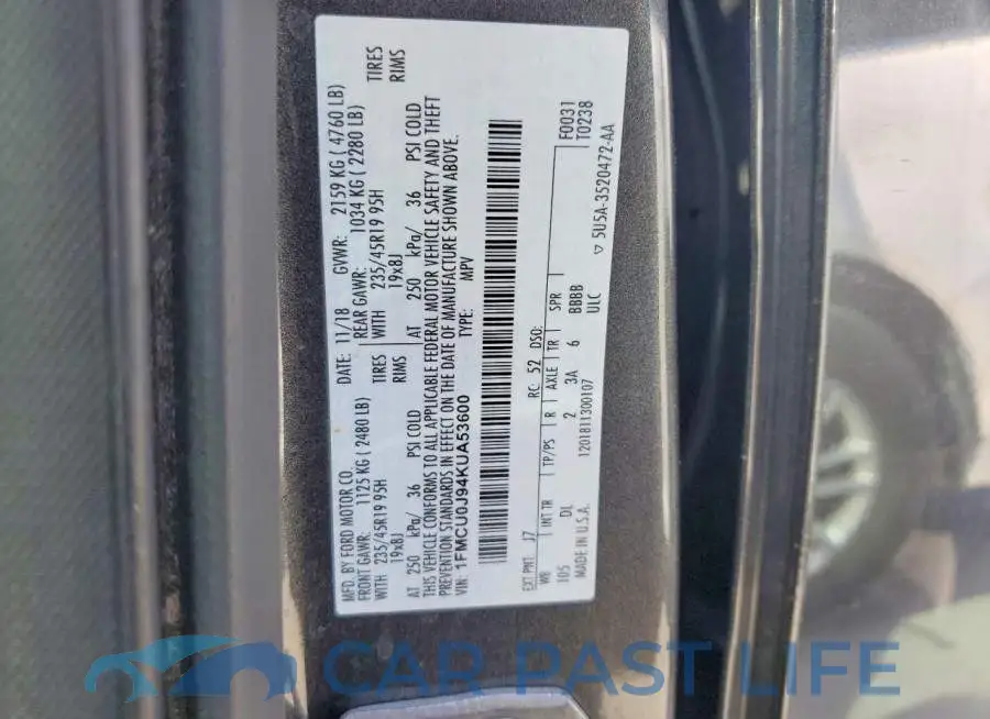 1FMCU0J94KUA53600# 13