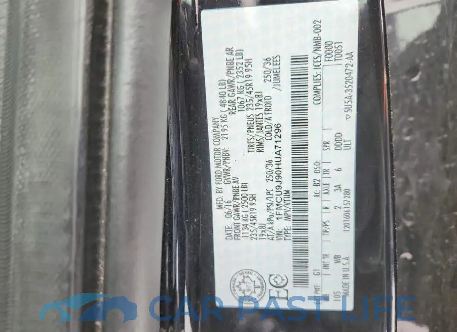 1FMCU9J90HUA71296# 14