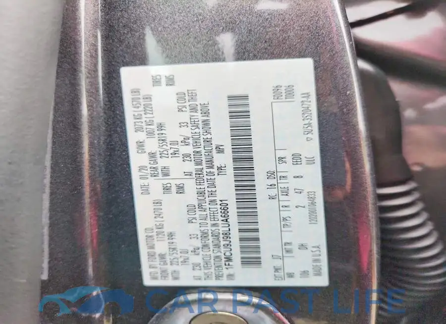 1FMCU9J98LUA66601# 13