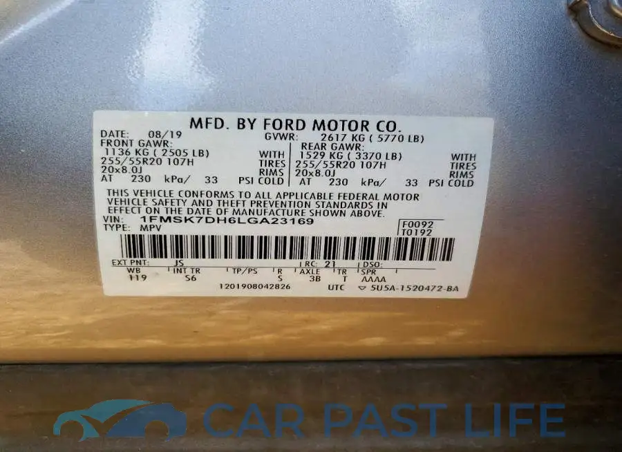 1FMSK7DH6LGA23169# 13
