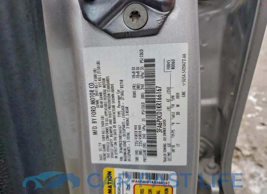 3FA6P0CD1KR166167# 12