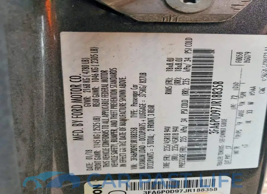 3FA6P0D97JR188358# 12