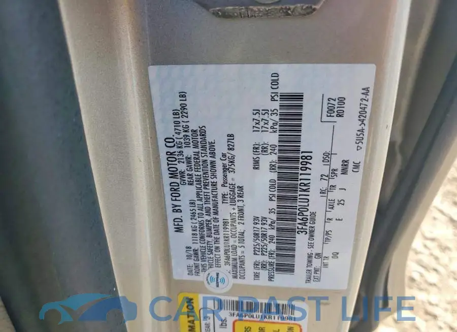 3FA6P0LU1KR119981# 13