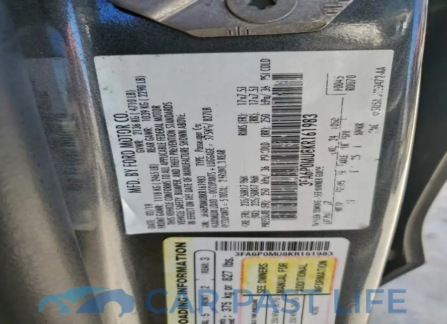3FA6P0MU8KR161983# 13