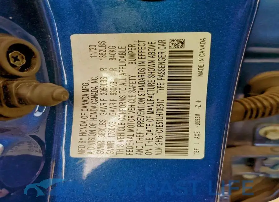 2HGFC1E51LH709517# 12