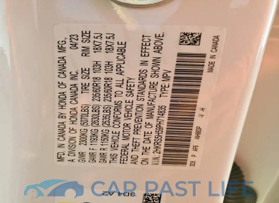 2HKRS5H59PH714835# 13