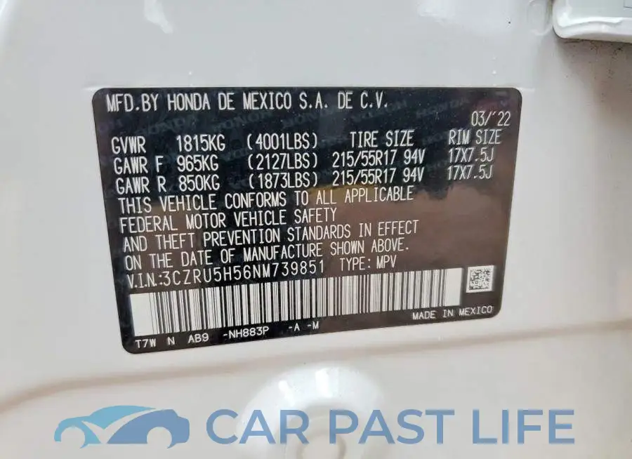 3CZRU5H56NM739851# 14